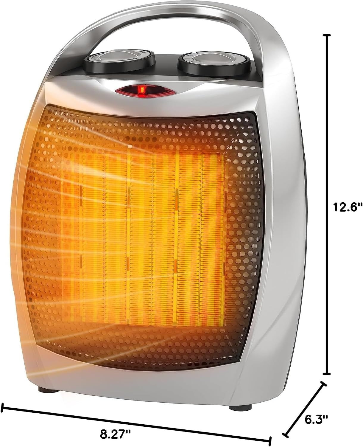 Small Space Heater, 1500W/750W Portable Electric Space Heater, PTC Fast Heating Ceramic Room Heater with Overheat & Tip-Over Protection Office Room Desk