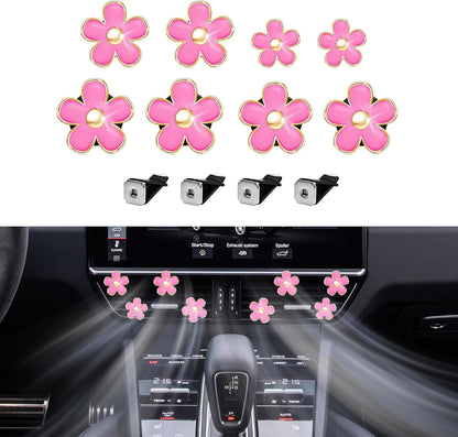 8PCS Daisy Flower Air Vent Clip Accessories, Air Conditioning Outlet Clip, Car Air Freshener Dashboard Accessories Charm, Auto Decorations Interior Universal Car Fresheners for Women