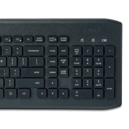 Wireless Keyboard & Mouse Combo, 104 Keys, Optical, USB Nano Receiver, Greystone