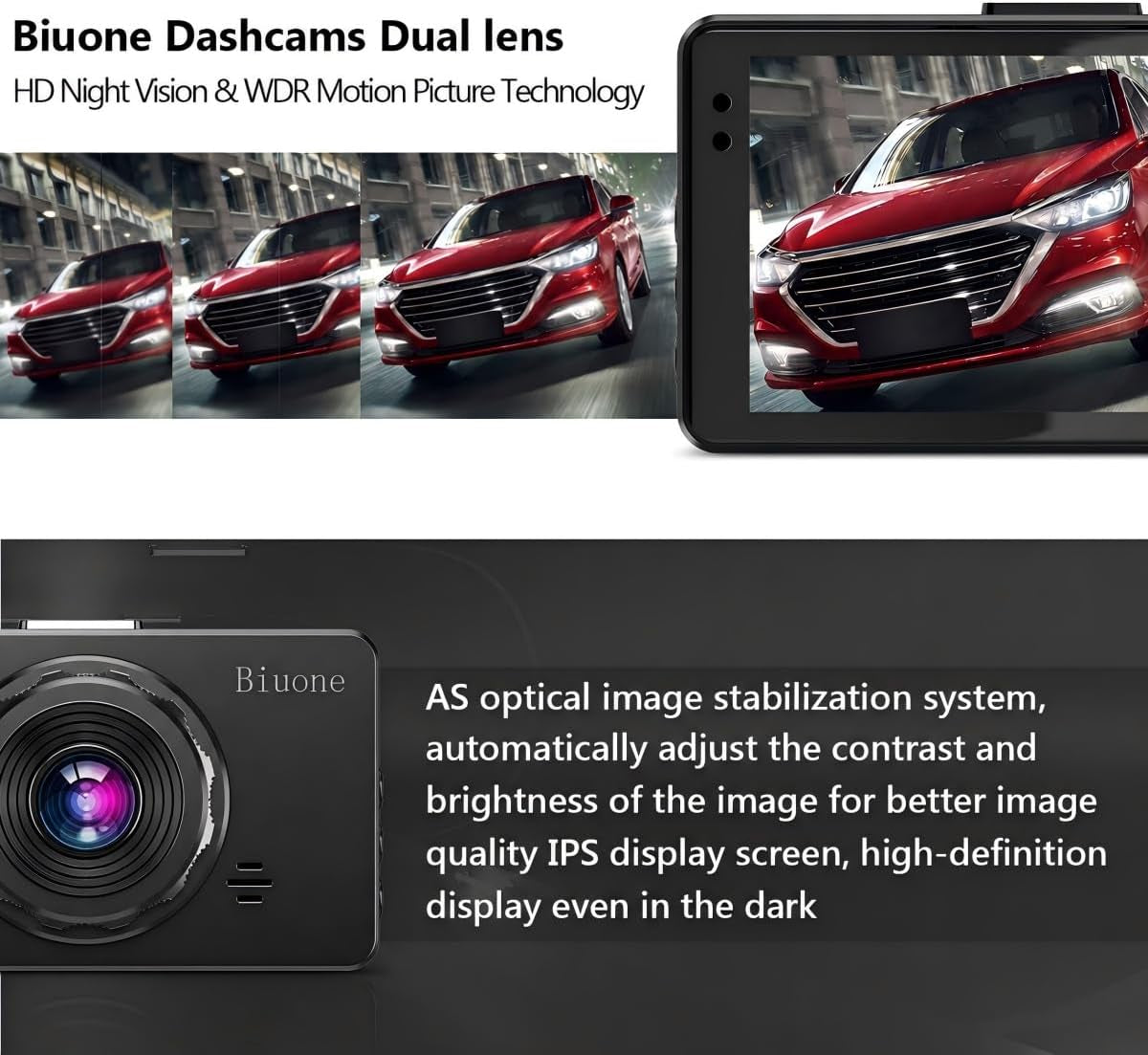 Dash Cam Front and Rear, 1080P Dash Camera for Cars with 32G Card | Car Dash Cam Dashboard Camera with Super Night Vision,G-Sensor, Parking Monitor, Loop Recording, Motion Detection Car Camera