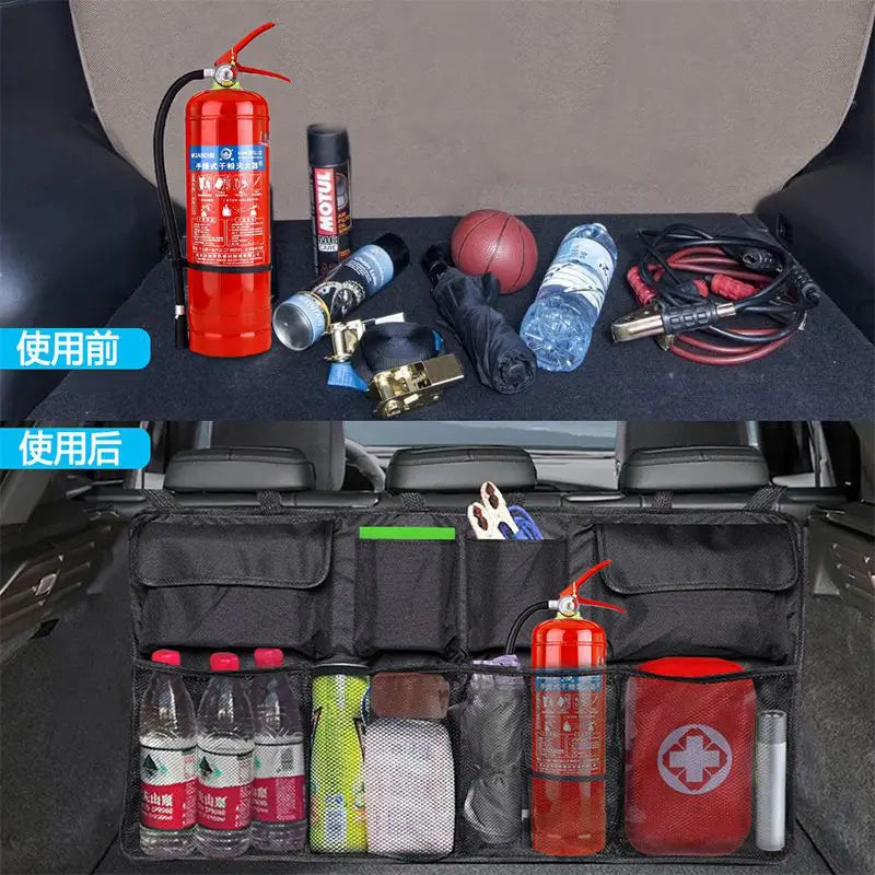 Car Trunk Organizer Storage Bag Super Capacity Car Backseat Hanging Organizer Car Trunk Tidy Storage Bag Collapsible with 8 Pock