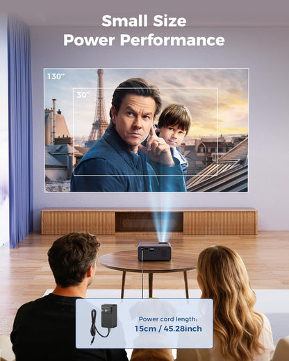Mini Projector, Upgraded Full HD 1080P Support Video Projector, Portable Small Movie Projector, Compatible with Ios/Android/Windows/Tv Stick/Box/Usb/Hdmi