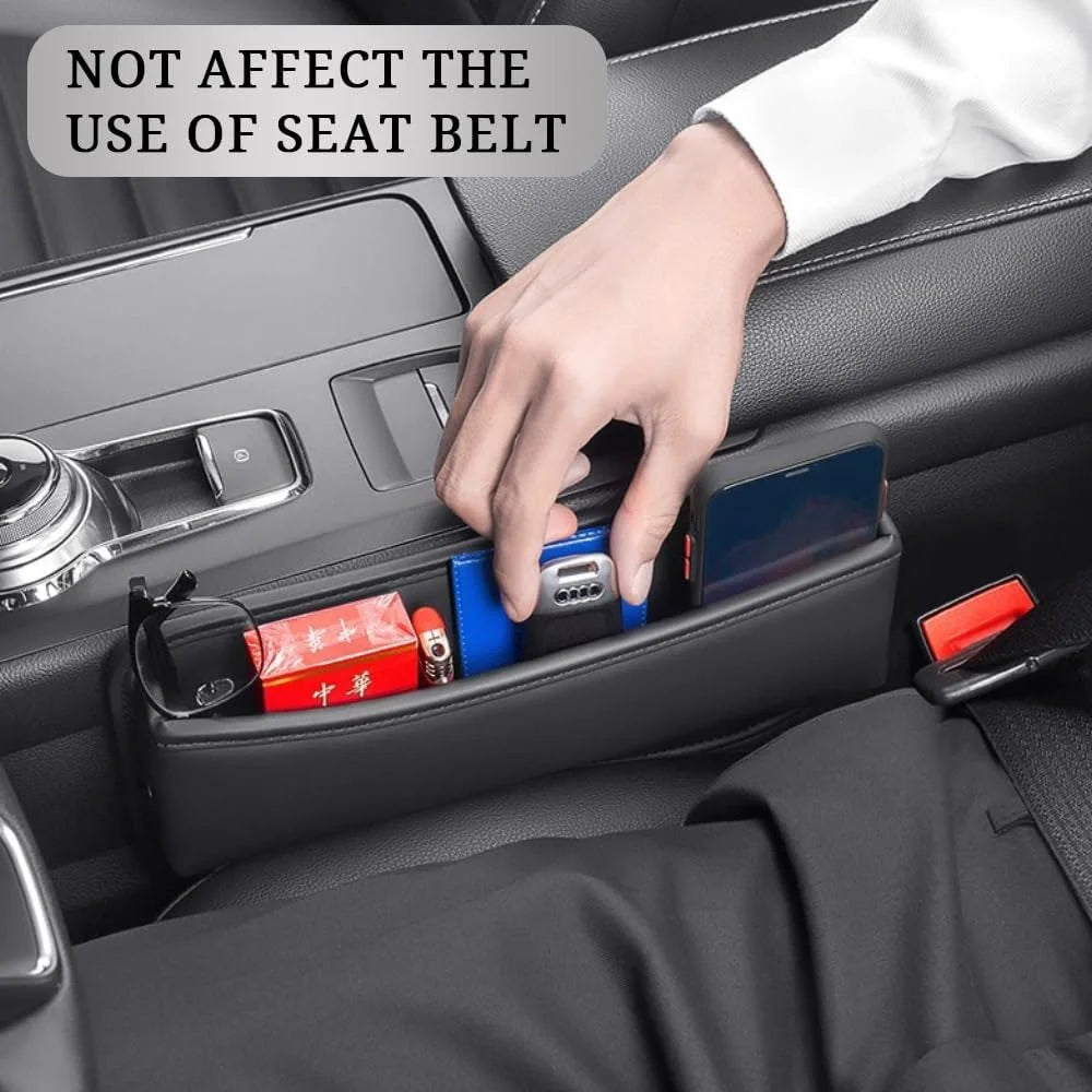 2 Pcs Car Seat Gap Filler Organizer and Storages Automotive Accessories Universal for Car SUV Truck Fill the Gap between Seat and Console Stop Things from Dropping Black