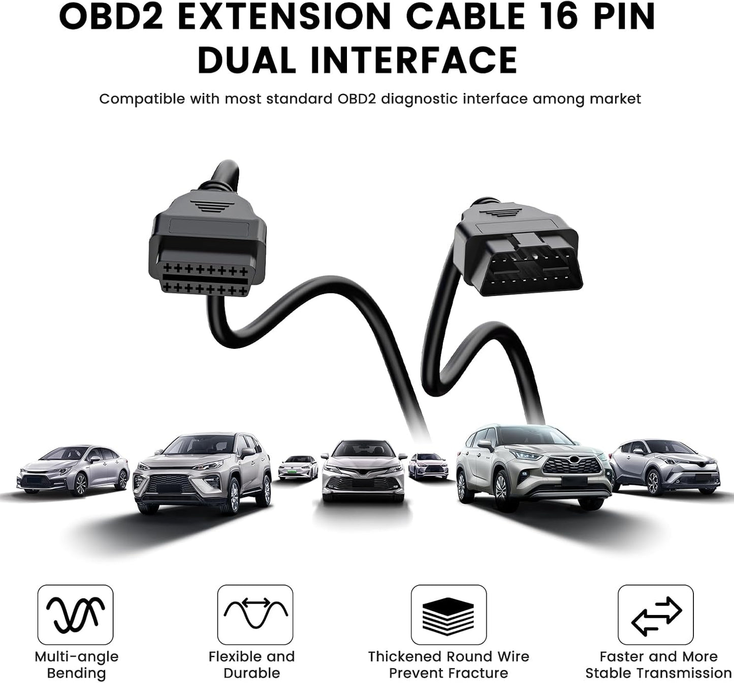 BD200 OBD2 Scanner Bluetooth - Code Reader & Check Engine Diagnostic Scan Tools+ OBD2 Scanner Extension Cable