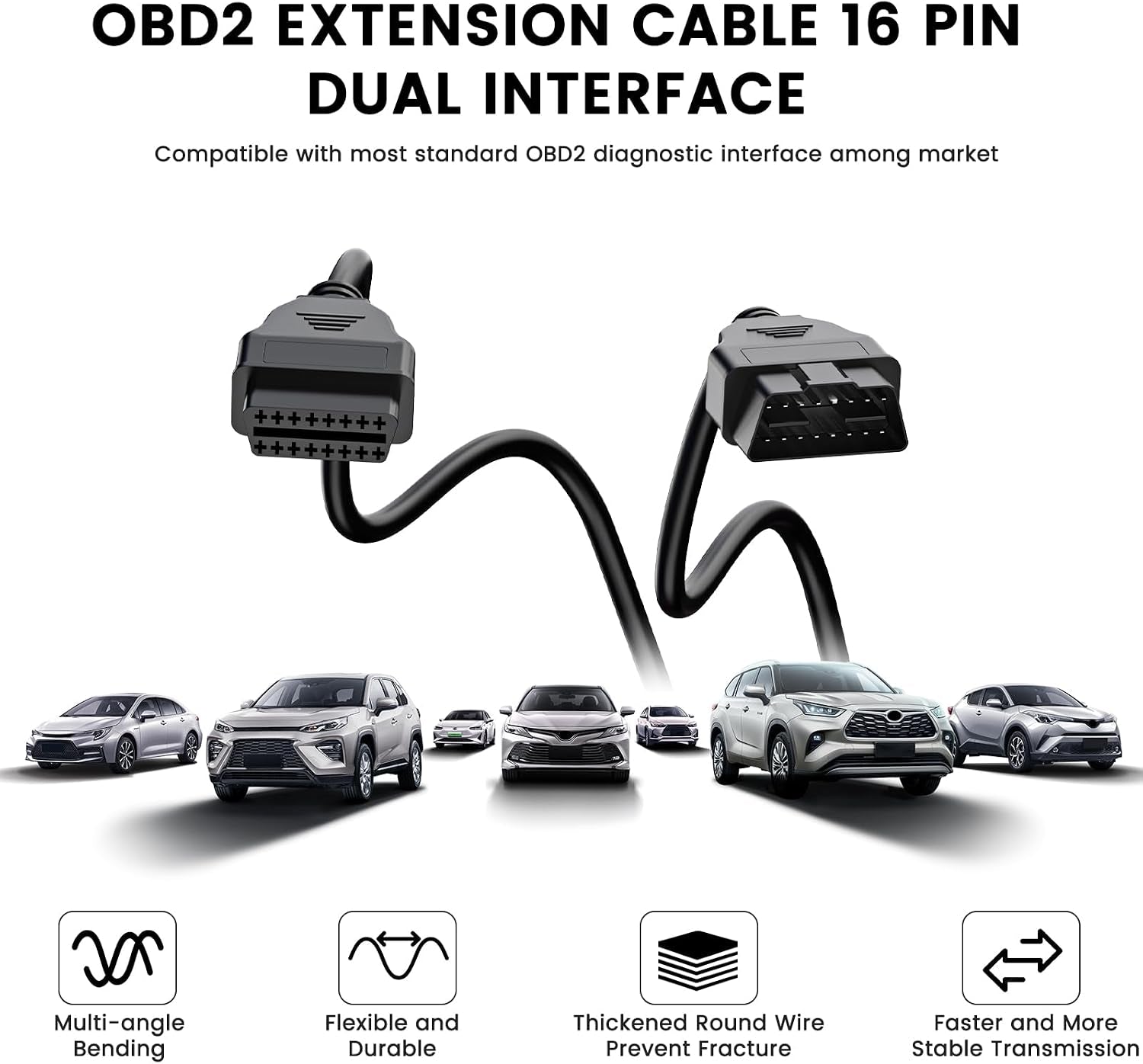 BD200 OBD2 Scanner Bluetooth - Code Reader & Check Engine Diagnostic Scan Tools+ OBD2 Scanner Extension Cable