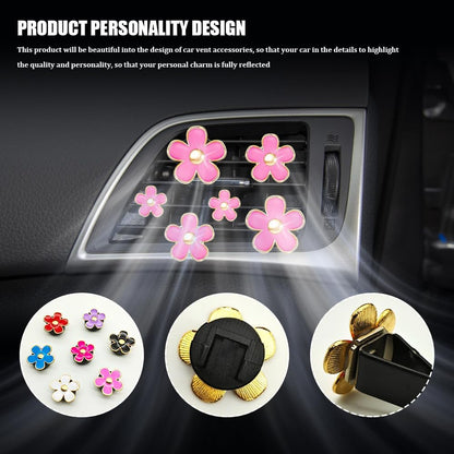 8PCS Daisy Flower Air Vent Clip Accessories, Air Conditioning Outlet Clip, Car Air Freshener Dashboard Accessories Charm, Auto Decorations Interior Universal Car Fresheners for Women