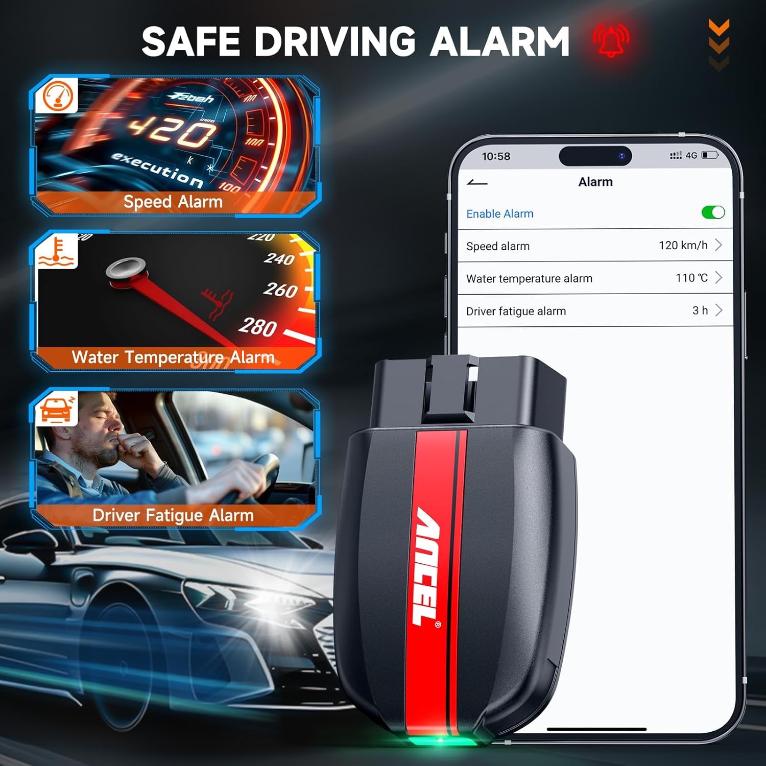 BD200 OBD2 Scanner Bluetooth - Code Reader & Check Engine Diagnostic Scan Tools+ OBD2 Scanner Extension Cable