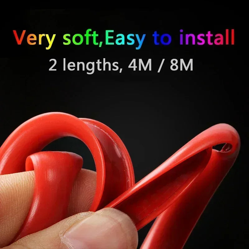 4M / 8M Car Rim Protect Strip Wheel Edge Protector Bright Matte Car Wheel Sticker General Automotive Wheel Rim Decorative Strip