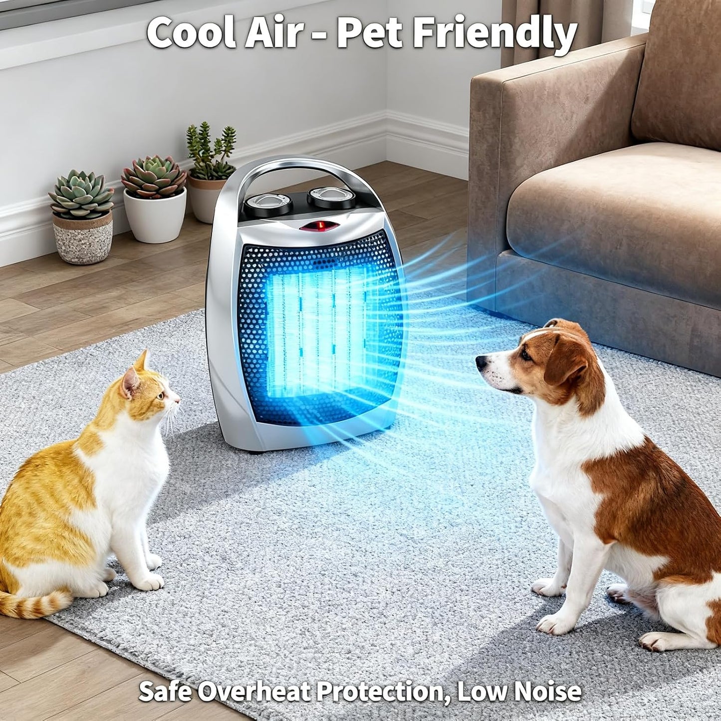 Small Space Heater, 1500W/750W Portable Electric Space Heater, PTC Fast Heating Ceramic Room Heater with Overheat & Tip-Over Protection Office Room Desk
