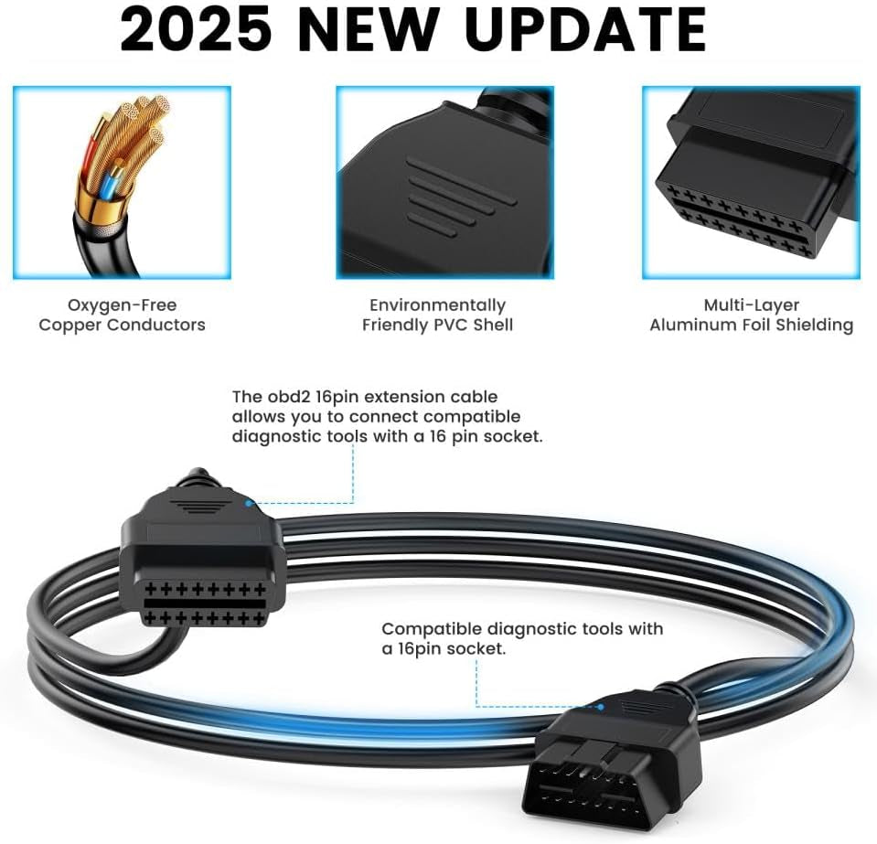 BD200 OBD2 Scanner Bluetooth - Code Reader & Check Engine Diagnostic Scan Tools+ OBD2 Scanner Extension Cable