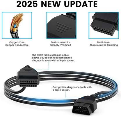 BD200 OBD2 Scanner Bluetooth - Code Reader & Check Engine Diagnostic Scan Tools+ OBD2 Scanner Extension Cable