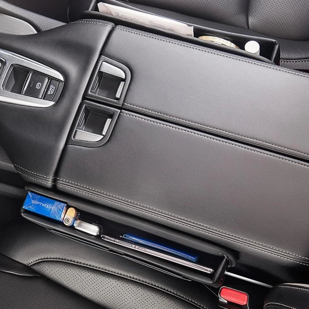 2 Pcs Car Seat Gap Filler Organizer and Storages Automotive Accessories Universal for Car SUV Truck Fill the Gap between Seat and Console Stop Things from Dropping Black