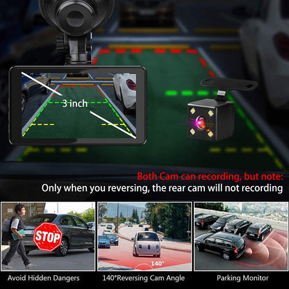 Dash Cam Front and Rear, 1080P Dash Camera for Cars with 32G Card | Car Dash Cam Dashboard Camera with Super Night Vision,G-Sensor, Parking Monitor, Loop Recording, Motion Detection Car Camera