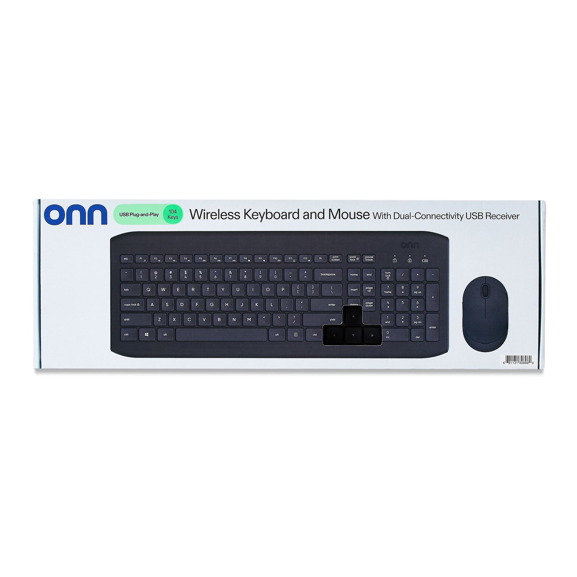 Wireless Keyboard & Mouse Combo, 104 Keys, Optical, USB Nano Receiver, Greystone