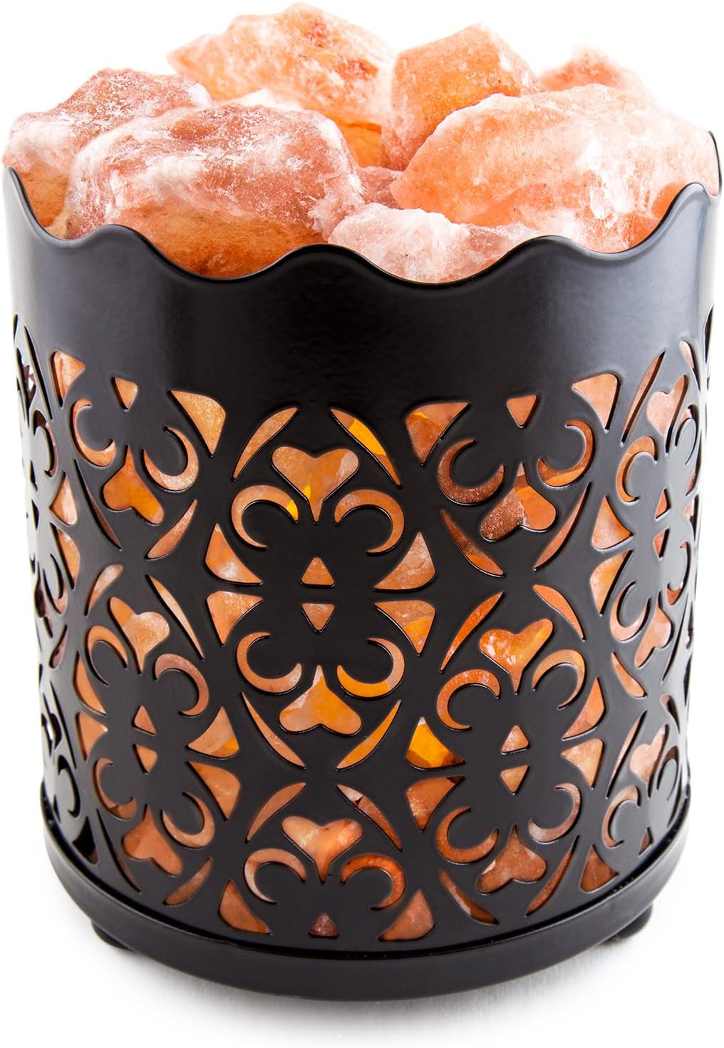 Himalayan Pink Salt Lamp Basket & Dimmer Cord Bulb