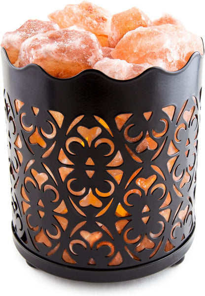 Himalayan Pink Salt Lamp Basket & Dimmer Cord Bulb