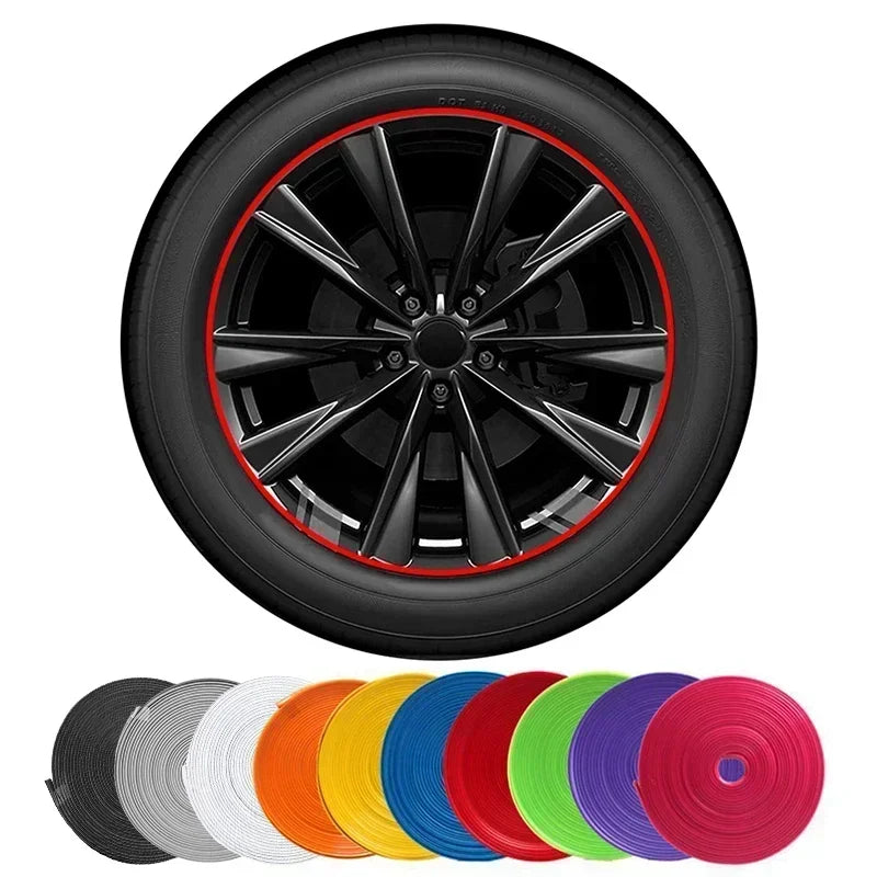 4M / 8M Car Rim Protect Strip Wheel Edge Protector Bright Matte Car Wheel Sticker General Automotive Wheel Rim Decorative Strip
