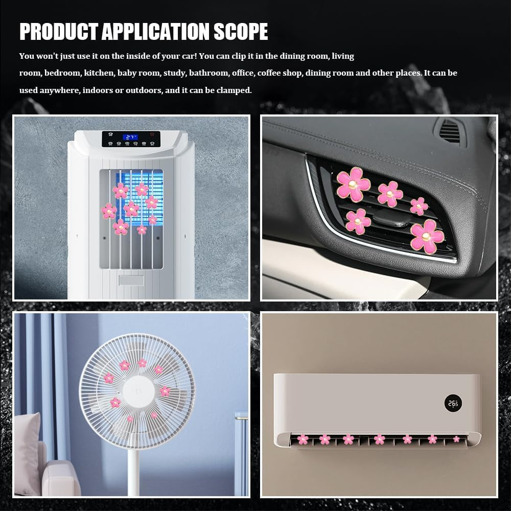 8PCS Daisy Flower Air Vent Clip Accessories, Air Conditioning Outlet Clip, Car Air Freshener Dashboard Accessories Charm, Auto Decorations Interior Universal Car Fresheners for Women