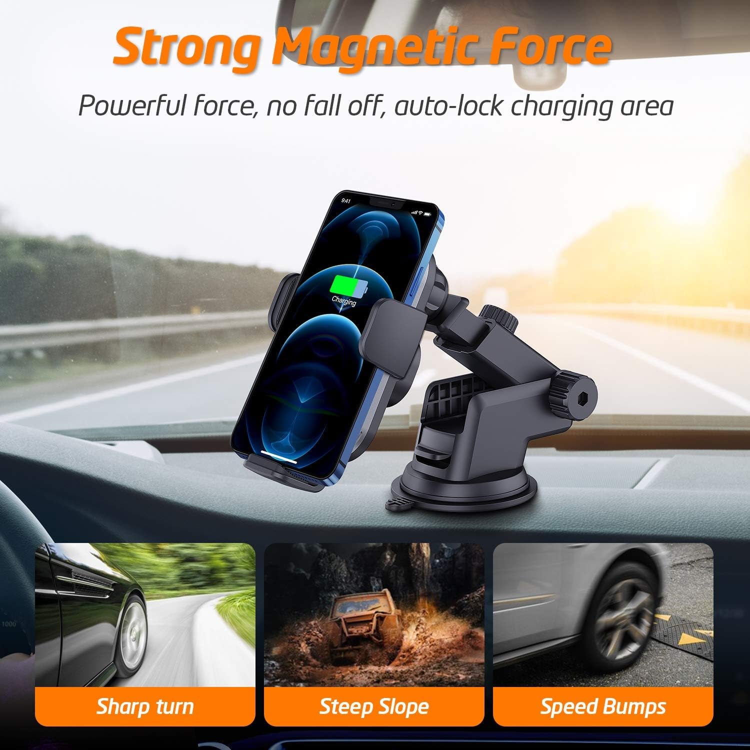 Wireless Car Charger, (New Version Automatic Arms) Auto-Clamping Fast Wireless Car Charger, Phone Holder for Car, 15W Qi Fast Chargingcompatible with Iphone 13 12 Mini 11 Pro Max,Samsung S21